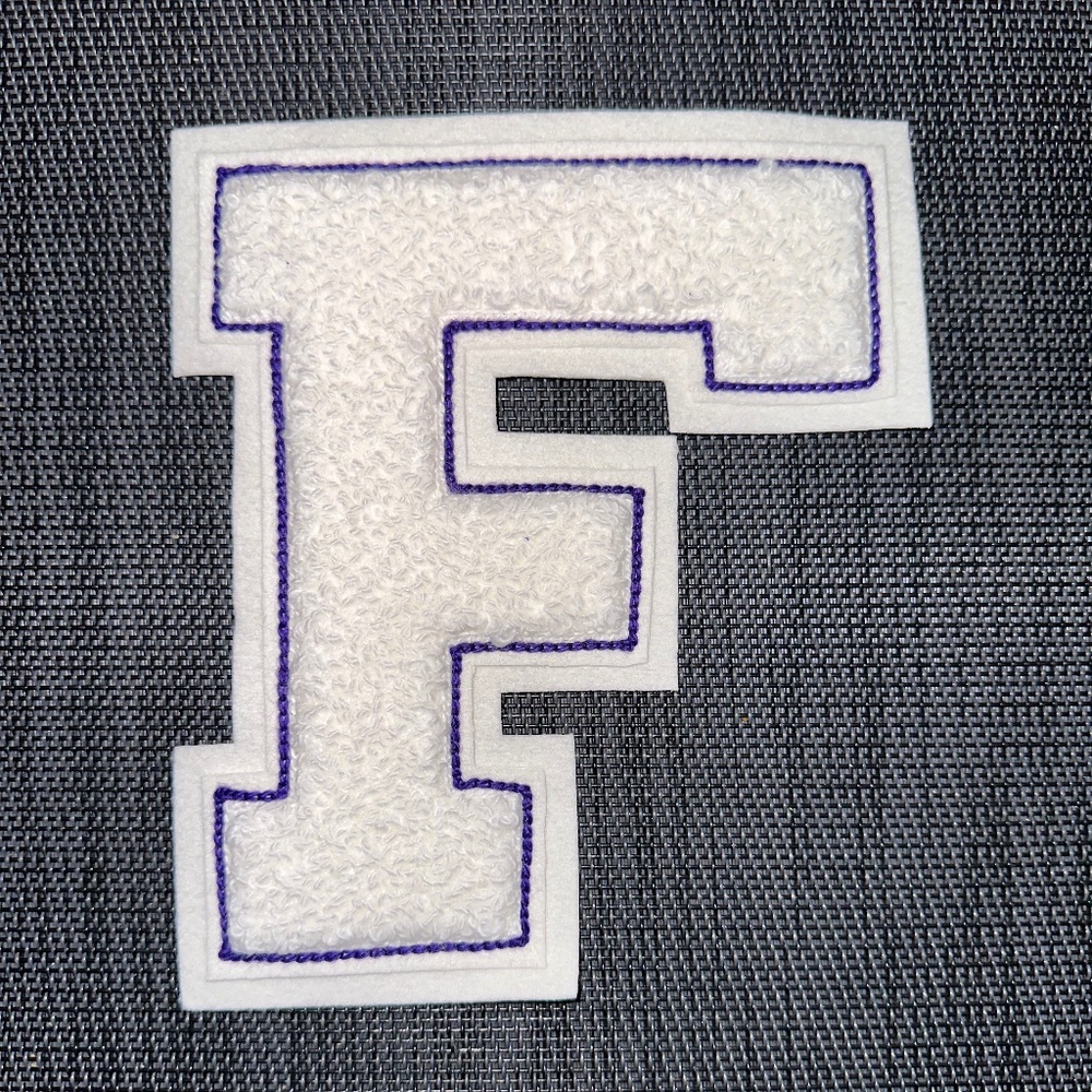 Three 6.5" "F" Monogram Varsity Letters Patch Sew On Letterman Jacket ~ New